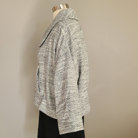 Eileen Fisher Cropped Tweed Kimono Style Swing Jacket Size PP - Picture 8 of 15